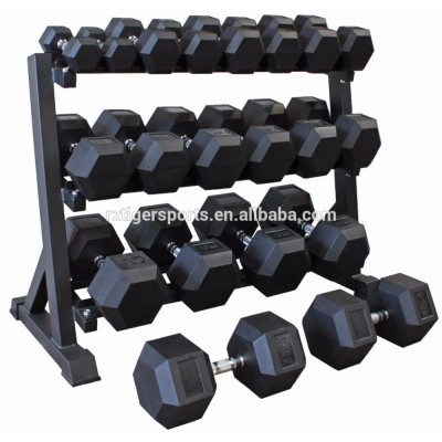 Manufacturer wholesale comercial gym crossfit rubber hex dumbbell