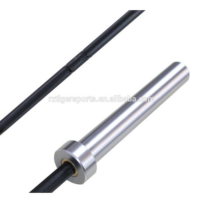 Phosphating black crossfit barbell bar with chrome sleeve