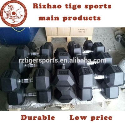 Comercial rubber hex dumbbell set