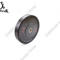 Black solid rubber bumper plate for Crossfit & Weightlifting