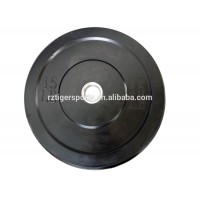 Gym fitness equipment black rubber bumper plate