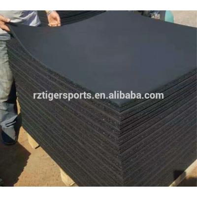 Rizhao Tiger Sports black rubber flooring for gym rubber mat