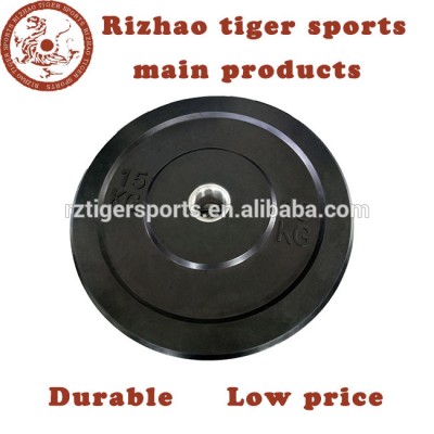 Black rubber bumper weight plate